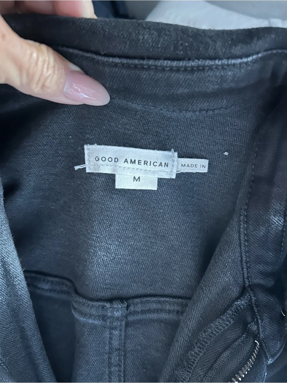 Good American Black Denim Jumpsuit